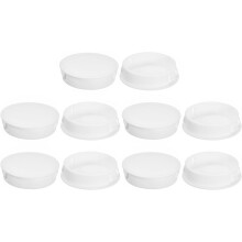 38mm/1.5" Plastic Hole Plugs, 10Pcs Flush Type Panel Round Snap in Fastener Knockout Locking Plugs for Furniture Insert End Caps Panels, White