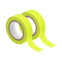 2Rolls Neon Gaffers Cloth Tape, 0.6 inch x 16.5 ft Glow in the Dark Tape Fluorescent Adhesive Black Light Tape for Party Home Decoration, Yellow