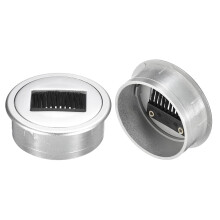 2Pcs Cable Hole Cover, 2-3/8 Inch(60mm) ABS Desk Cable Wire Cord Grommets Hole Cover for Office Computer Desk Wire Organizer, Silver