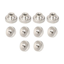 Knurled Thumb Nuts, 10Pcs M3x0.5mm Iron Round Knobs Fasteners for 3D Printer Parts, Silver Tone