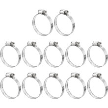 Worm Gear Hose Clamp, 12pcs 1 1/4" - 1 3/4" Adjustable Stainless Steel Hose Clamps Duct Clamp for Securing Hose, Pipe, Plumbing, Tube and Fuel Line