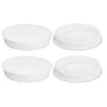 60mm/2.36" Plastic Hole Plugs, 4Pcs Flush Type Panel Round Snap in Fastener Knockout Locking Plugs for Furniture Insert End Caps Panels, White