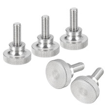 M6x16mm Knurled Thumb Screws, 5pcs 304 Stainless Steel Flat Knurled Head Thumb Screws Bolts with Shoulder Grip Knobs Fasteners