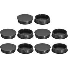 38mm/1.5" Plastic Hole Plugs, 10Pcs Flush Type Panel Round Snap in Fastener Knockout Locking Plugs for Furniture Insert End Caps Panels, Black