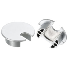 2Pcs Cable Hole Cover 1-3/8"(35mm) Zinc Alloy Desk Cable Wire Cord Grommet Hole Cover for Office Computer Desk Wire Organizer, Matte Silver