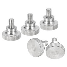 M6x10mm Knurled Thumb Screws, 5pcs 304 Stainless Steel Flat Knurled Head Thumb Screws Bolts with Shoulder Grip Knobs Fasteners