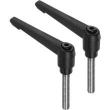 2pcs Clamping Lever Handles, M10 x 45mm 304 Stainless Steel Threaded Male Stud, Adjustable Handles Locking Quick Release Ratchet Push Button Bolt Knob