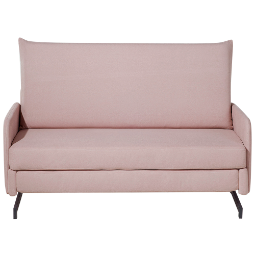 Beliani Sofa Bed 2 Seater BELFAST Fabric Pink