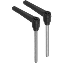 2pcs Clamping Lever Handles, M6 x 80mm 304 Stainless Steel Threaded Male Stud, Adjustable Handles Locking Quick Release Ratchet Push Button Bolt Knobs