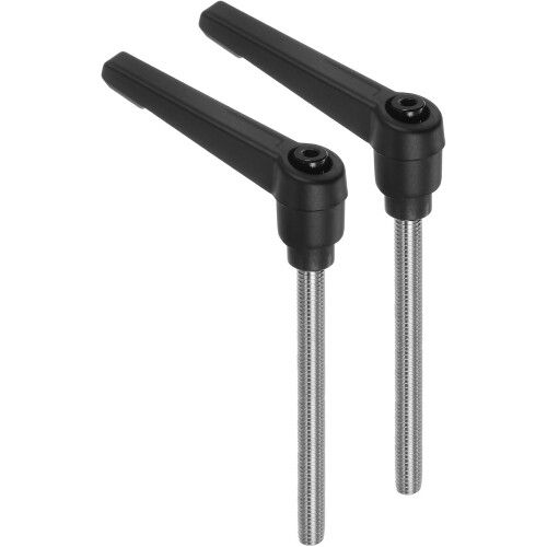 2pcs Clamping Lever Handles, M6 x 80mm 304 Stainless Steel Threaded Male Stud, Adjustable Handles Locking Quick Release Ratchet Push Button Bolt Knobs
