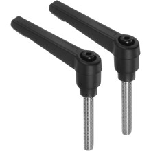 2pcs Clamping Lever Handles, M6 x 40mm 304 Stainless Steel Threaded Male Stud, Adjustable Handles Locking Quick Release Ratchet Push Button Bolt Knobs