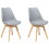 Beliani Set of 2 Dining Chairs DAKOTA II Grey 1