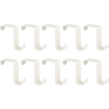 Over The Door Hooks, 10pcs - Stainless Steel Door Hangers Hooks, S-Shaped Double Hooks for Hanging Clothes, Hats, Towels (White)