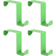 Over The Door Hooks, 4pcs - Stainless Steel Door Hangers Hooks, S-Shaped Double Hooks for Hanging Clothes, Hats, Towels (Green)