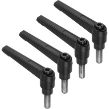 4pcs Clamping Lever Handles, M8 x 15mm 304 Stainless Steel Threaded Male Stud, Adjustable Handles Locking Quick Release Ratchet Push Button Bolt Knobs