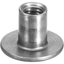 M6 T-Nuts, 24pcs Carbon Steel Tee Nuts, Round Base Weld Nuts 12mm Height Through Hole Flange Insert Female Thread Plate Nuts a23121200ux0008