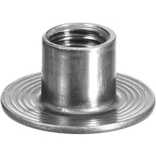 M10 T-Nuts, 12pcs Carbon Steel Tee Nuts, Round Base Weld Nuts 12mm Height Through Hole Flange Insert Female Thread Plate Nuts