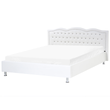 Bed Faux Leather METZ 180 x 200 cm (EU Super King) White