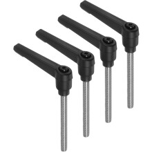 4pcs Clamping Lever Handles, M6 x 70mm 304 Stainless Steel Threaded Male Stud, Adjustable Handles Locking Quick Release Ratchet Push Button Bolt Knobs