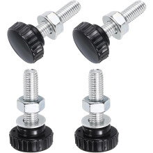 4 Sets Knurled Knobs Thumb Screws with Nuts Washers, Metric M10 x 40mm Male Thread 30mm Plastic Head, Zinc Plated Carbon Steel Stud Hand Knobs Clampin