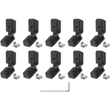 10 Pcs T Slot L-Shape Interior Inside Corner Connector with M6 Screws and Wrench for 4040 Series Aluminum Extrusion Profile, Slot 8mm, Black