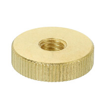 Knurled Thumb Nuts, 1Pcs M8 x D23mm x H7mm Brass Flat Head Through Hole with Collar Flat Head Through Hole Round Knobs Fasteners for 3D Printer Parts,