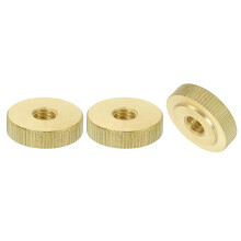 Knurled Thumb Nuts, 3Pcs M8 x D23mm x H7mm Brass Flat Head Through Hole with Collar Flat Head Through Hole Round Knobs Fasteners for 3D Printer Parts,