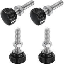 4 Sets Knurled Knobs Thumb Screws with Nuts Washers, Metric M8 x 40mm Male Thread 25mm Plastic Head, 304 Stainless Steel Stud Hand Knobs Clamping Thum