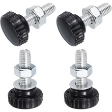 4 Sets Knurled Knobs Thumb Screws with Nuts Washers, Metric M10 x 30mm Male Thread 30mm Plastic Head, Zinc Plated Carbon Steel Stud Hand Knobs Clampin