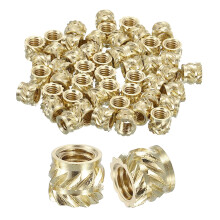Knurled Insert Nuts, 50pcs M4 x 5mm L x 6mm OD 3D Printing Brass Nuts Female Threaded Inserts Brass Heat Set Insert Embedment Nuts