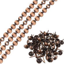 3Pcs Upholstery Tacks Strips, 1Meter Glossy Decorative Nail Trims for Sofa Headboard Chair Furniture with Upholstery Nails (11mm Copper)