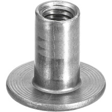 M6 T-Nuts, 24pcs Carbon Steel Tee Nuts, Round Base Weld Nuts 17mm Height Through Hole Flange Insert Female Thread Plate Nuts