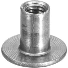 M6 T-Nuts, 12pcs Carbon Steel Tee Nuts, Round Base Weld Nuts 15mm Height Through Hole Flange Insert Female Thread Plate