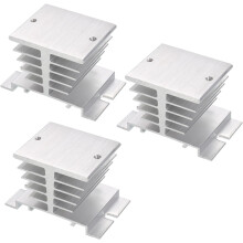 Aluminum Heat Sink 10A-40A Silver SSR Dissipation Relay Heat Sink for Single Phase Solid State Relay, 3 Pcs