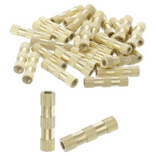 Knurled Insert Nuts, 30Pcs M3 x 20mm(L) x 5mm(OD) Thread Printing Brass Nuts Female Threaded Inserts Brass Heat Set Insert Embedment Nuts