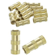 Knurled Insert Nuts, 15Pcs M6 x 20mm(L) x 8mm(OD) Thread Printing Brass Nuts Female Threaded Inserts Brass Heat Set Insert Embedment Nuts