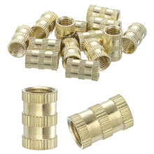 Knurled Insert Nuts, 16Pcs M8 x 16mm(L) x 10mm(OD) Thread Printing Brass Nuts Female Threaded Inserts Brass Heat Set Insert Embedment Nuts