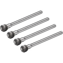 Tungsten Carbide Rotary Files 1/8" Shank, Single Cut Ball Shape Rotary Burrs Tool 6mm Dia, for Die Grinder Drill Bit Alloy Steel Hard Metal Carving Po