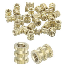 Knurled Insert Nuts, 50Pcs M3 x 6mm(L) x 5mm(OD) Thread Printing Brass Nuts Female Threaded Inserts Brass Heat Set Insert Embedment Nuts