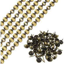 10Pcs Upholstery Tacks Strips, 1Meter Glossy Decorative Nail Trims for Sofa Headboard Chair Furniture with Upholstery Nails (11mm Bronze)