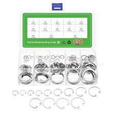 130Pcs Internal Retaining Ring Circlip Assortment Set, 304 Stainless Steel Circlip Snap 13 Sizes M8 M9 M10 M12 M14 M16 M18 M20 M22 M24 M26 M28 M30