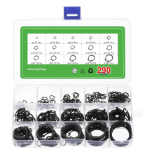 290 Pcs External Retaining Rings, 15 Sizes 65Mn Carbon Steel External Circlip Snap Rings Assortment Kits Round Wire Snap Rings for Valves Electrical A