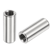 12Pcs M4 Round Connector Nuts, 304 Stainless Steel Coupling Nut 15mm/0.59" Length Sleeve Rod Bar Stud Nut for Bracket, M4x15x6mm