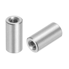 12Pcs M3 Round Connector Nuts, 304 Stainless Steel Coupling Nut 8mm/0.31" Length Sleeve Rod Bar Stud Nut for Bracket, M3x8x6mm