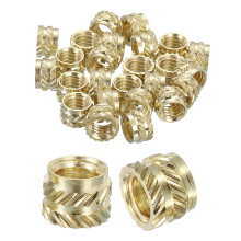 Knurled Insert Nuts, 25pcs M6 x 6mm L x 8mm OD 3D Printing Brass Nuts Female Threaded Inserts Brass Heat Set Insert Embedment Nuts