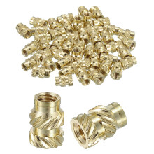 Knurled Insert Nuts, 100pcs M3 x 7mm L x 5mm OD 3D Printing Brass Nuts Female Threaded Inserts Brass Heat Set Insert Embedment Nuts