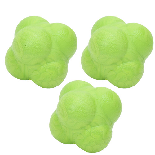 3x Hexagon Reaktionsball TPR Grün Training 1