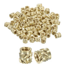 Knurled Insert Nuts, 100pcs M2 x 3mm L x 3mm OD 3D Printing Brass Nuts Female Threaded Inserts Brass Heat Set Insert Embedment Nuts