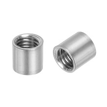 5Pcs M8 Round Connector Nuts, 304 Stainless Steel Coupling Nut 10mm/0.39" Length Sleeve Rod Bar Stud Nut for Bracket, M8x10x10mm