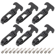 6 Set Rubber Flexible T-Handle Draw Latches 4.4 Inch Latch Hasp for Tool Box, Cooler, Golf Cart, Engineering Machine Hood, Black
